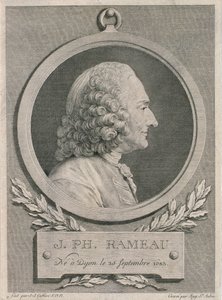 Portrait of Jean Philippe Rameau engraved by Auguste de Saint-Aubin